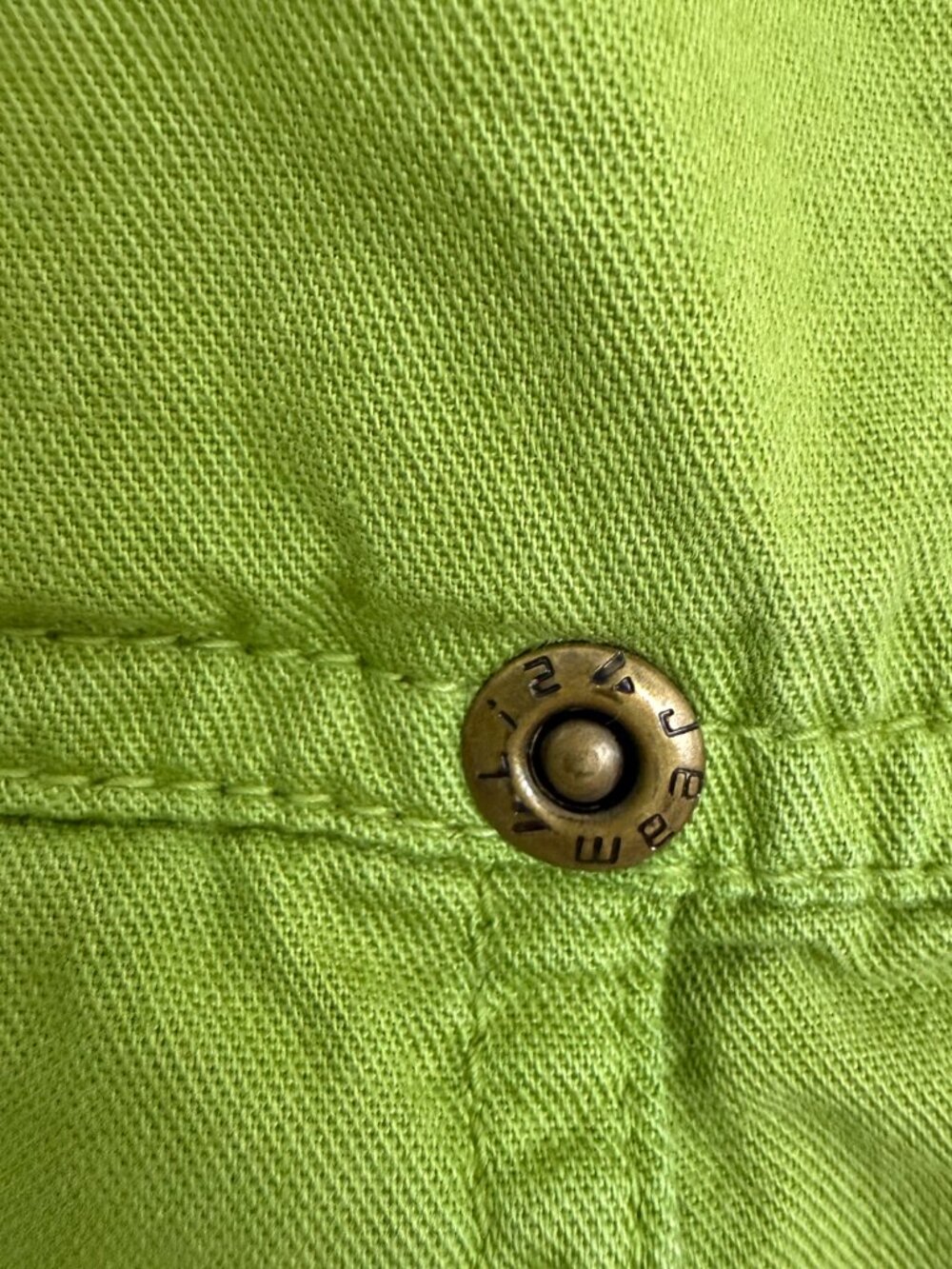 Liz Claiborne Lizwear Cotton Jacket Women’s L Lime Green Utility Zip Front Y2K - Picture 4 of 14